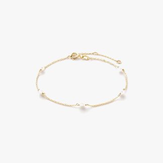 Gold Pearl Station Bracelet
